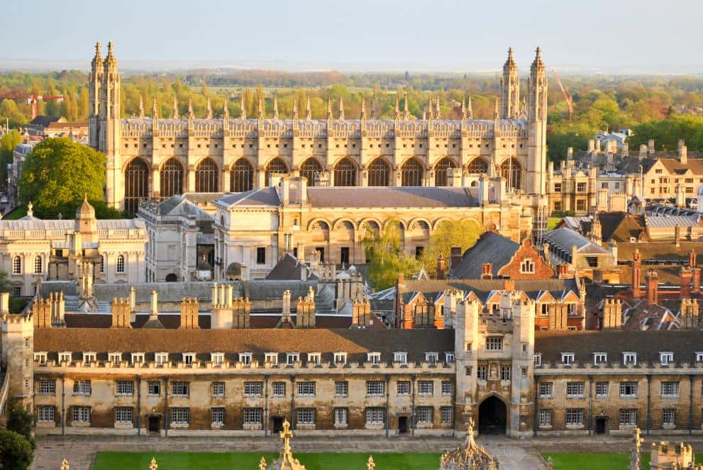 A view of King's college Cambridge, part of the University of Cambridge and a Cambridge summer schools host venue